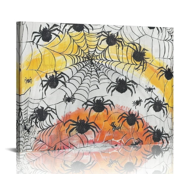 Spider Web Canvas Wall Art Prints for Home Decor, Ready To Hang Room Art Decor 16x12in
