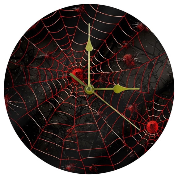 Spider Web Circular Acrylic Wall Clock - Elegant Timepiece for Home Dcor - Modern Design with Quartz Movement - Silent Ticking - 12 inch Diameter