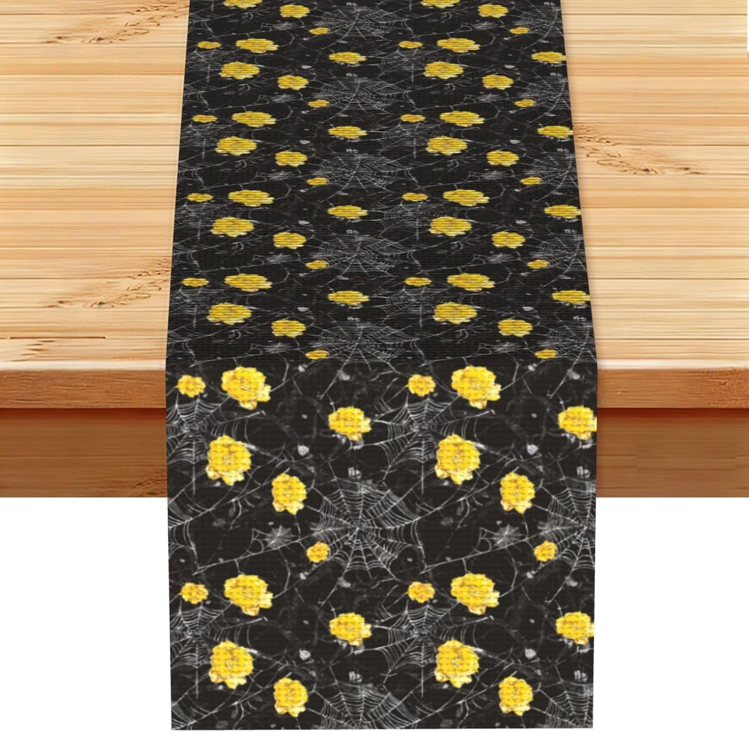Spider Web Cobwebs Table Runner 13 x 72 Inch, Yellow Rose Tabletop ...