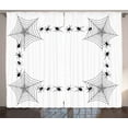 thumbnail image 1 of Ambesonne Halloween Curtains 2 Panel Set, Creepy Poison Trap Look, 108" x 63", White Black, 1 of 3