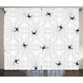 thumbnail image 1 of Ambesonne Halloween Curtains 2 Panel Set, Black Animal Fractal View, 108" x 84", Pale Grey White and Black, 1 of 3