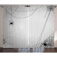 thumbnail image 1 of Ambesonne Halloween Curtains 2 Panel Set, Hanging Animals Horror, 108" x 96", White Black and Grey, 1 of 3