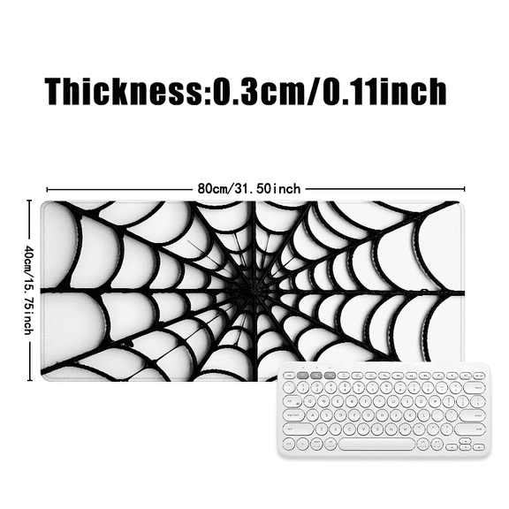 Spider Web Design Mouse Pad 31.5 x 11.82 Inches Rubber Desk Accessory for Office and Gaming