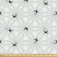thumbnail image 1 of Ambesonne Halloween Fabric by the Yard Upholstery, Black Animal Fractal View, 5 Yards, Pale Grey White and Black, 1 of 4