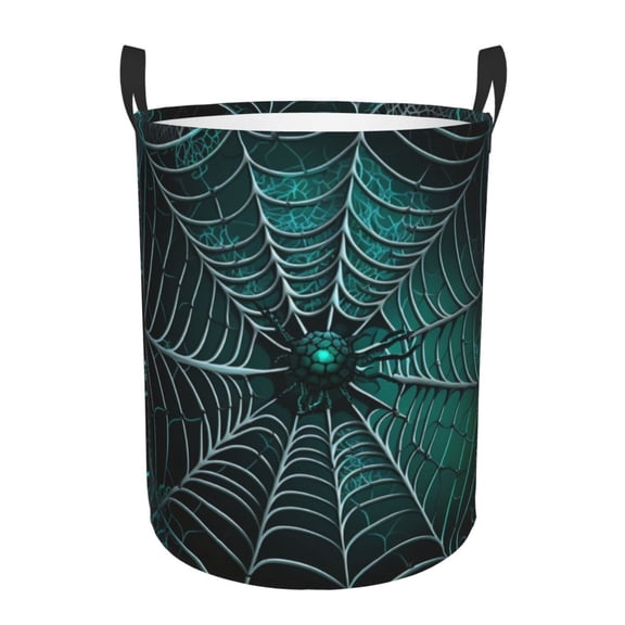 Spider Web Gothic Art Foldable Laundry Hamper with Handle Storage Basket for Clothes Toys & Organizing
