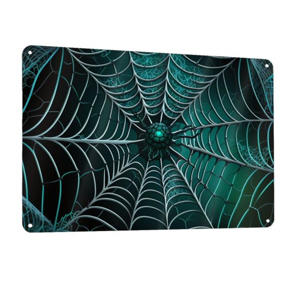 Spider Web Gothic Art Metal Tin Sign Wall Decor for Home Bars Restaurants Cafes Store Pubs Sign Gift 12 X 8 Inch