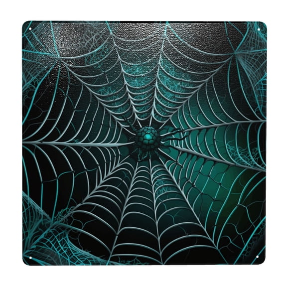 Spider Web Gothic Art Square Metal Sign 12x12 Inch Tin Sign Wall Decor Decorative Plaque for Bar, Cafe, Restaurant