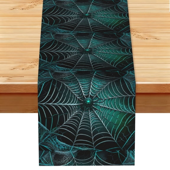 Spider Web Gothic Art Table Runner 13x72 Inch for Dining Table Kitchen Wedding Party Decor Fireplace Mantle