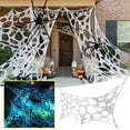 thumbnail image 1 of Spider Web Halloween Decorations Outdoor, Stretchy Spider Webbing for Halloween Decor, Spooky Spider Web Decorations for Hunted House Halloween Party, 1 of 9