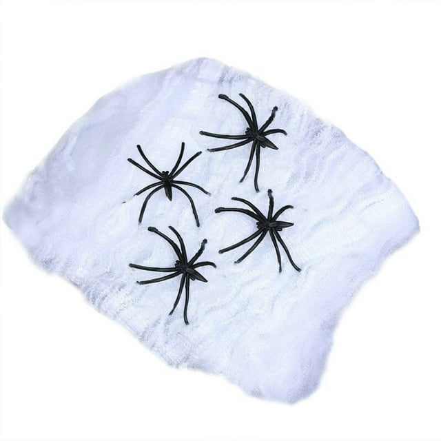 Spider- Web Halloween Decorations,Stretch Spider Webbing With 4 Fake ...