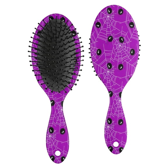 Spider Web Halloween Pattern Hair Brush,Girls Detangling Hair Brush,Glide Through Tangles with Ease for Wet & Dry Hair,8.8"X2.8"