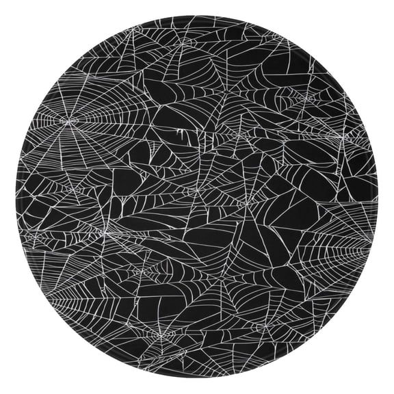 Spider Web Halloween Pattern Round Blanket,Comfortable Soft Flannel Throw Blanket,All Season,Warm Lightweight Blankets for Sofa Bed Couch Living Room Chair 47"x47"