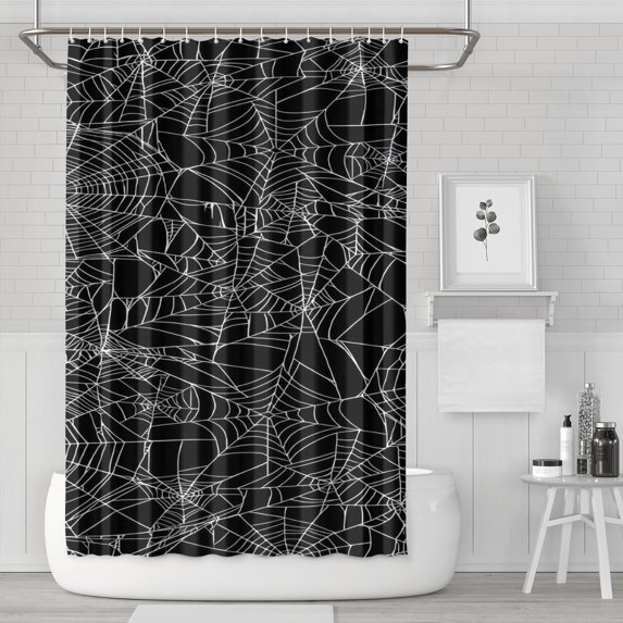 Spider Web Halloween Pattern Shower Curtain 72"x72" ,Bathroom Decorative Shower Curtains Set with 12 Hooks,Modern Waterproof Washable Shower Curtain