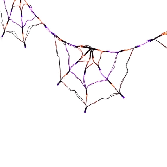 Spider Web Halloween String Lights Battery Powered with 30cm Spider Outdoor Decor Festive Light Ornament Piece Set Art 70.87 Inch Multicolor RGB,1PC