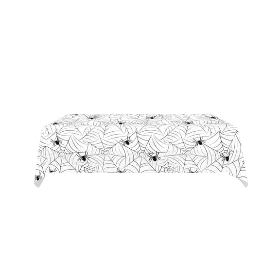 Spider Web Halloween Tablecloth, Party Decoration Vinyl Waterproof Table Cover, 54x108 Inch Rectangle Web Table Cloth for Holiday Scary Movie Night Bedroom Castle, B