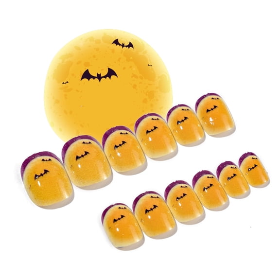 Spider Web Halloween Wear Length Fashion Manicure False Nails Save for Time Wear Child Adult