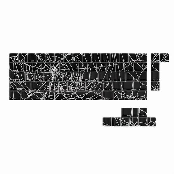 Spider Web Keycap Set Original PBT 64/74Keys Side Engraveds Translucents Keycaps for Gaming Mechanical Keyboards