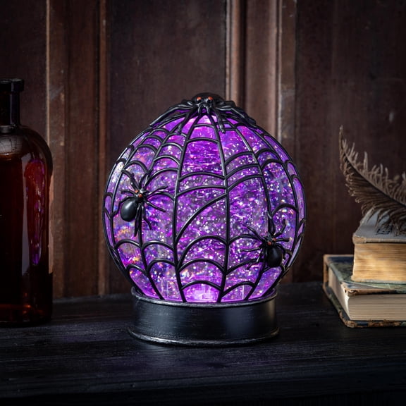 Spider Web LED Water Globe, 7.5"H
