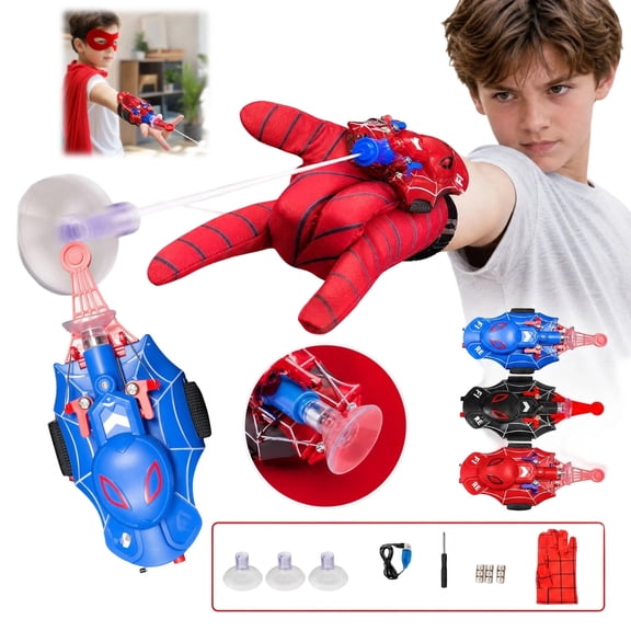Spider Web Launcher String Shooter Toy | Influencers Picks Spider Role-Play Cool Stuff Electric retractable Rechargeable Premium Packaging (Blue)