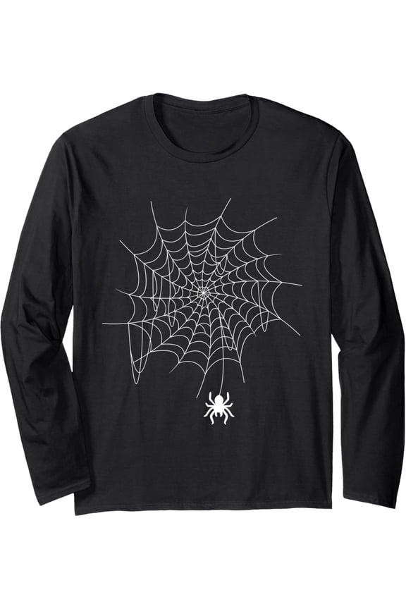 Spider Web Lazy DIY Halloween Costume Spooky Insect Long Sleeve T-Shirt