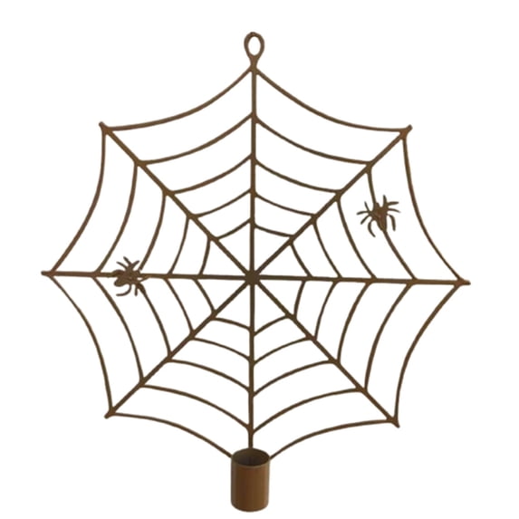 Spider Web Metal Candle Holders, Halloween Candlestick Holders for Halloween Dining Table Home Spooky Party Decor 6.88*7.28In
