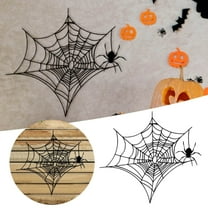 Spider Web Metal Wall Decor - Halloween Metal Wall Art with Spider Design for Indoor Outdoor Living Room, Porch, Patio - 30CM Halloween Web Sign for Haunted House Decor