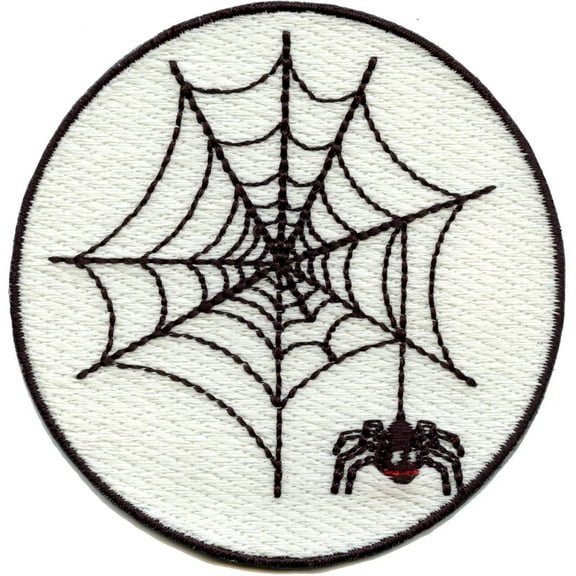 Spider Web Patch Glow In The Dark Embroidered Iron On
