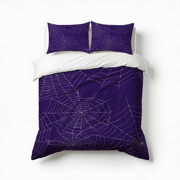 Spider Web Pattern Bedding Set 3 Pcs Soft Microfiber Quilt Cover For Bedroom Decor, Comforter Cover With 2 Pillowcase