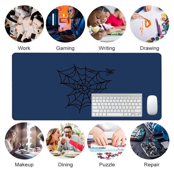 Spider Web Pattern Mouse Pad 31.5 x 11.82 Inches Rubber Desk Mat for Office Gaming Home Use