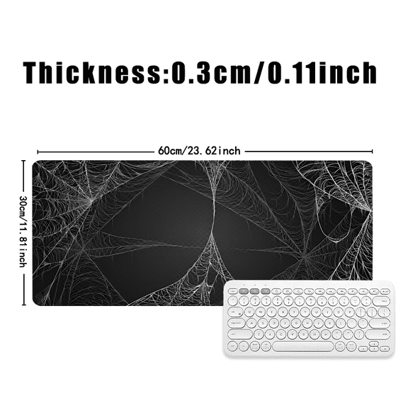 Spider Web Pattern Mouse Pad 31.5 x 11.82 Inches Rubber Desk Mat for Office Gaming Workstation