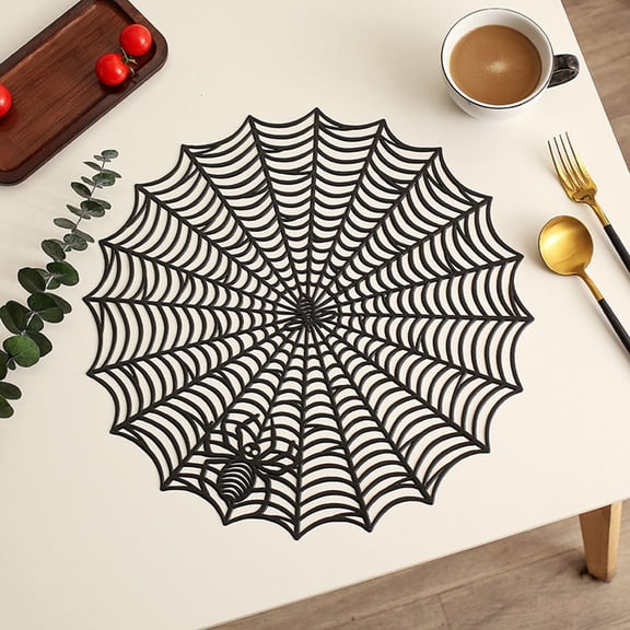 Spider Web Placemat Hollow Non-slip Waterproof Heat Insulation PVC Safe Dining Table Decoration Pad