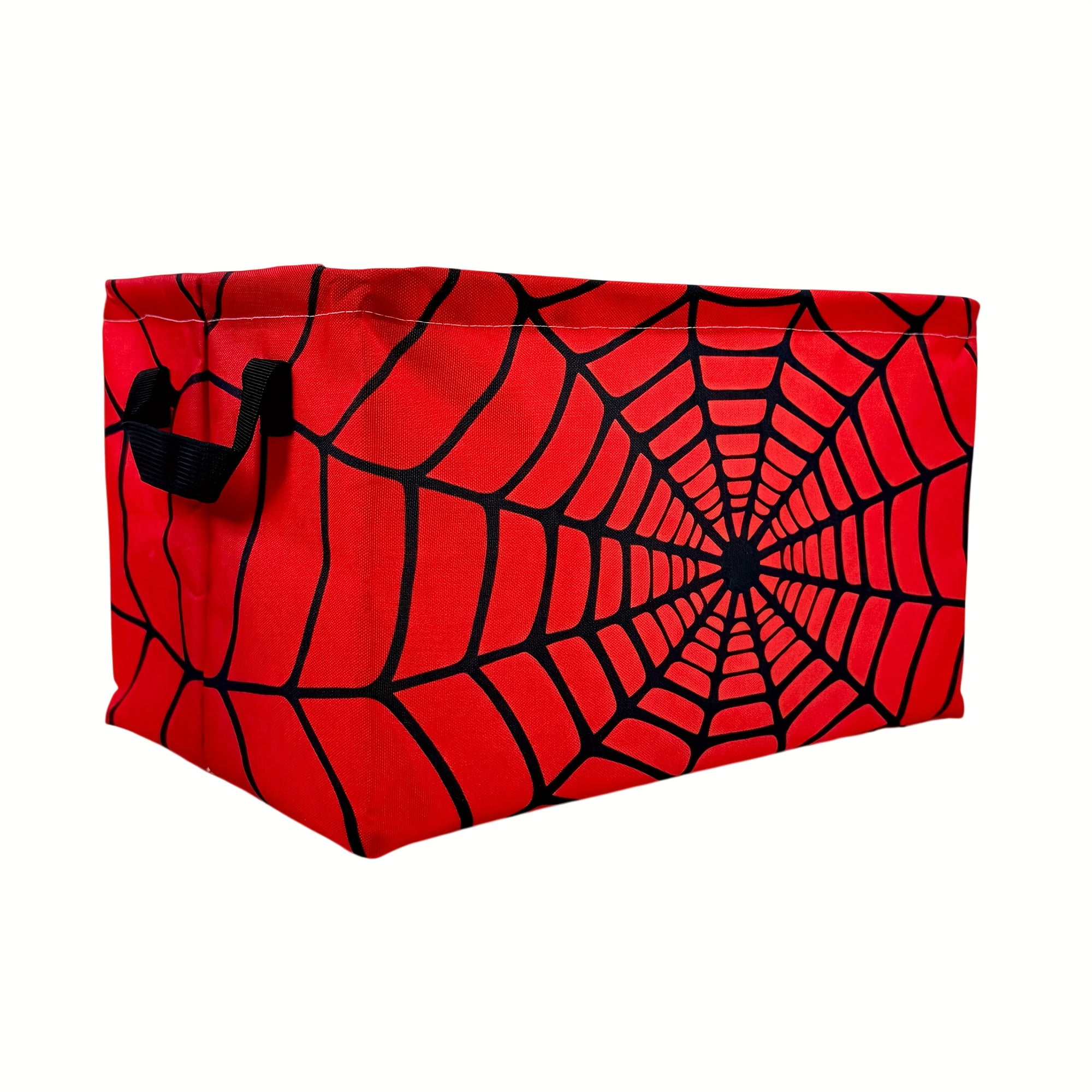 Spider Web Print Red Large Foldable Laundry Basket - Durable Polyester ...