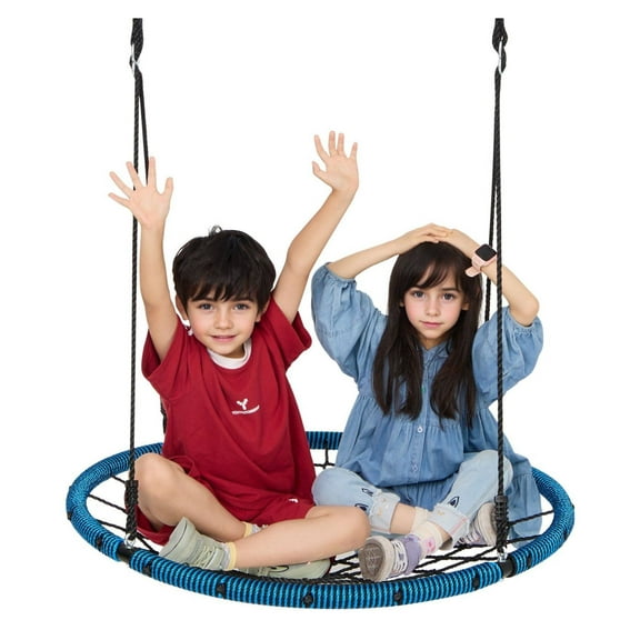 Spider Web Saucer Swing 40 Inch Round, 750lbs Capacity for Kids & Adults - Outdoor Swing Set Accessories, Backyard Tree Swing, Heavy Duty Rope Swing