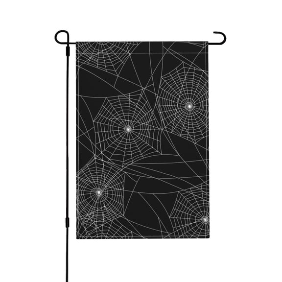 Spider Web Silhouette Halloween Garden Flag Outdoor House Flags 12 X 18 Inch Banner Yard Home Decoration