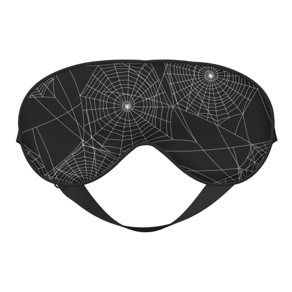 Spider Web Silhouette Halloween Soft Faux Silk Sleep Mask, Eye Mask, Reversible Double-Sided for Travel, Shift Work, Meditation