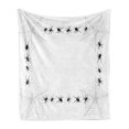 thumbnail image 1 of Spider Web Soft Flannel Fleece Blanket, Creepy Framework with Arachnid Venom Poison Trap Cartoon Style Monochrome Print, Cozy Plush for Indoor and Outdoor Use, 50" x 70", Black White, by Ambesonne, 1 of 5
