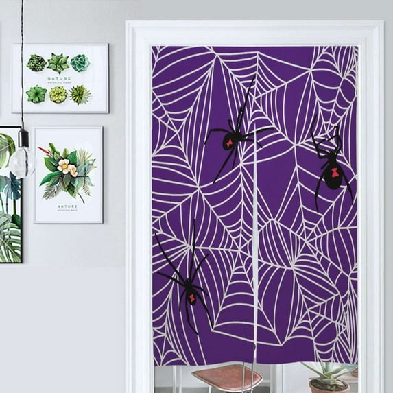 Spider Web Spider Purple Door Curtain Nordic Living Room DoorCurtain Porch Partition Curtain Kitchen Rative Half Curtain