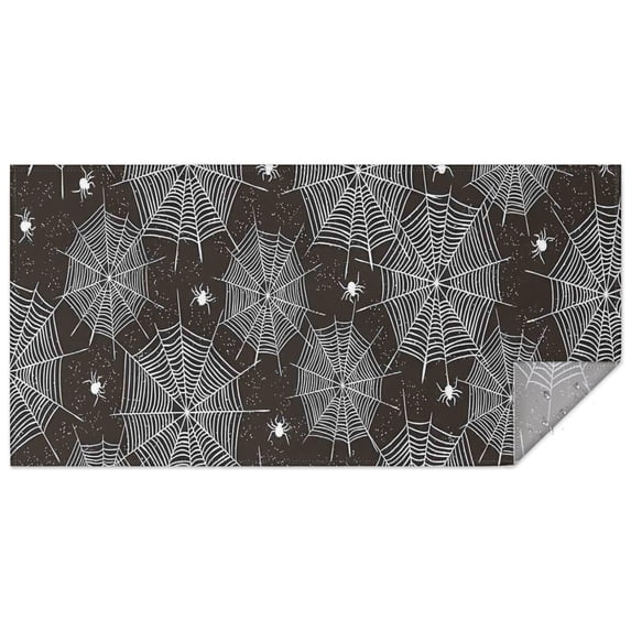 Spider Web and Spiders Halloween Pattern Rectangle Tablecloth 60"x120",Waterproof Polyester Rectangle Table Cloth, Wipeable Spillproof Polyester Tablecloth for Dining, Camping, Indoor and Outdoor