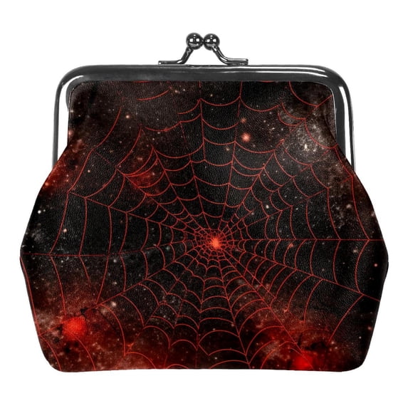 Spider Web Stylish Coin Purse with 0.7 Microfiber Material and Zinc Alloy Jaws - Size 4.3x4.7 in/11x12 cm | Durable and Spacious Wallet for Women | Black