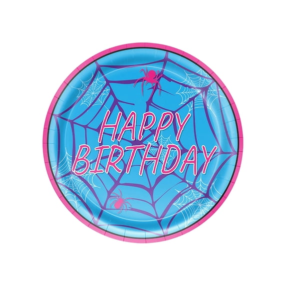 Spider Web Theme Birthday Party Paper Plates 7 Inch Disposable Tableware for Hero Celebration Halloween 10 Count