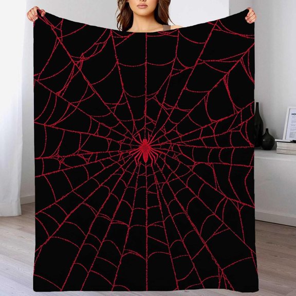 Spider Web Throw Blanket, Gift for Women and Men, Soft Plush Insect Bug Lightweight Fleece for Home Decor, Sofa, Couch, and Bed