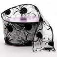 thumbnail image 1 of Spider Web White and Black Sheer Wired Halloween Ribbon - 2 1/2 Inches Wide x 10 Yards (56000101), 1 of 1