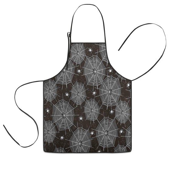 Spider Web and Spiders Halloween Pattern Kids Aprons for Girls and Boys,Adjustable Neck Strap Toddler Aprons for Kids Cooking Baking