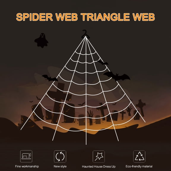 Spider Webs Halloween Decorations, 16 FT Giant Halloween Spider Web Halloween Decorations, Large Halloween Decorations Outdoor Scary Yard Hanging Spiders Net Halloween Decor Clearance