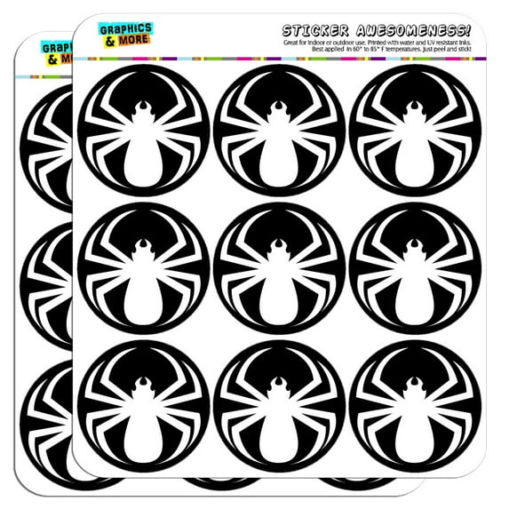 Spider White Black Widow 2" Scrapbooking Crafting Stickers