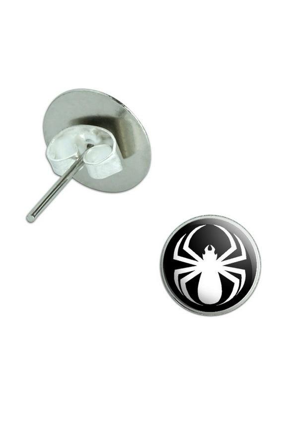 Spider White - Spiderman Pierced Stud Earrings