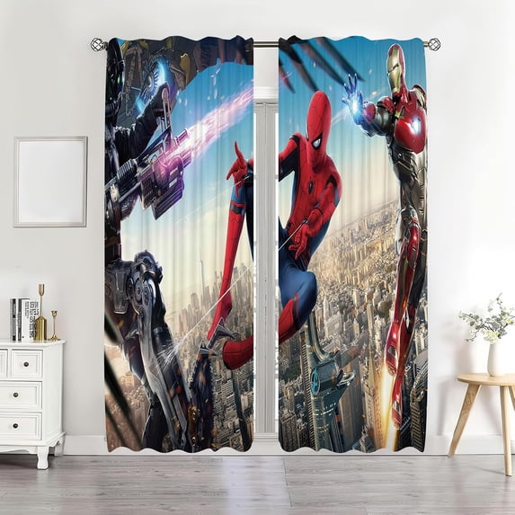 Spider Window Drapes - 4 Piece Curtain Set Includes 2 Tiebacks ...