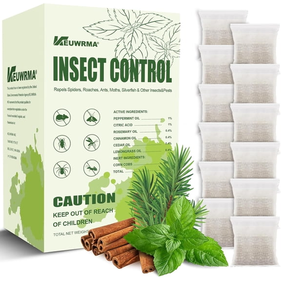 Spider lent Indoor,Long-Lasting Outdoor Patio Insect Rodent lent for Bee, Ant, Mouse,Roach,Moth,Mosquito,Silverfish - Safe for Pets & Kids, Powerful Peppermint Oil Infused12 Pack 