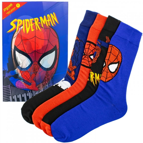 Spider-man 4-Pair Crew Socks Lenticular Box Set