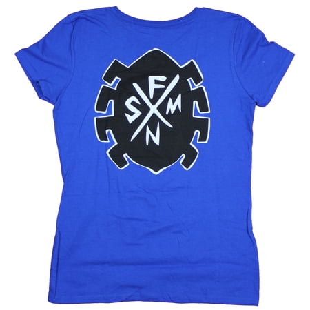 Spider-man Girls Juniors T-Shirt- Spider-punk SFMN Spider Logo Back (Medium)